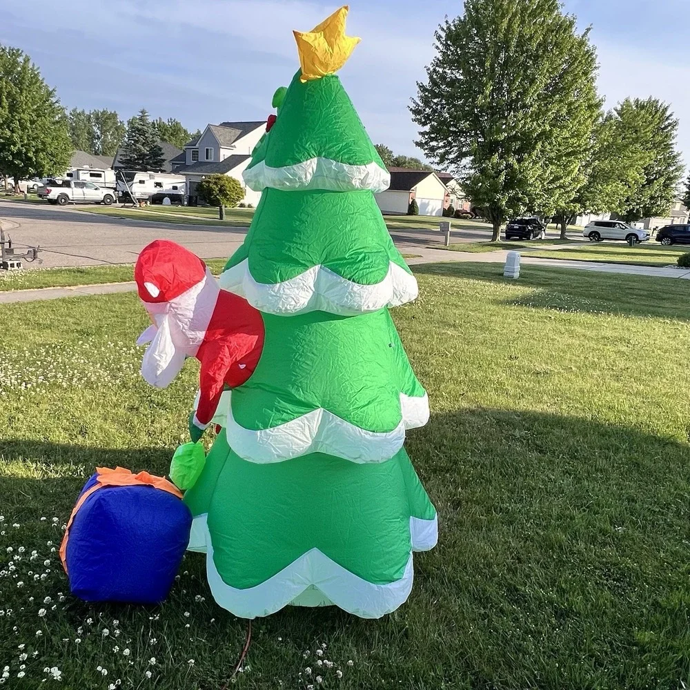 7FT Inflatable Christmas Tree LED Lights Blow up Outdoor Yard Party Decoration